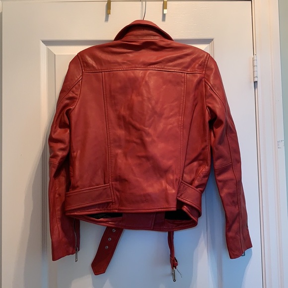 WALTER BAKER Allison Red Leather Jacket - Picture 6 of 9